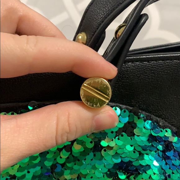 Betsey Johnson Sequin Bow Satchel Purse - Picture 11 of 15